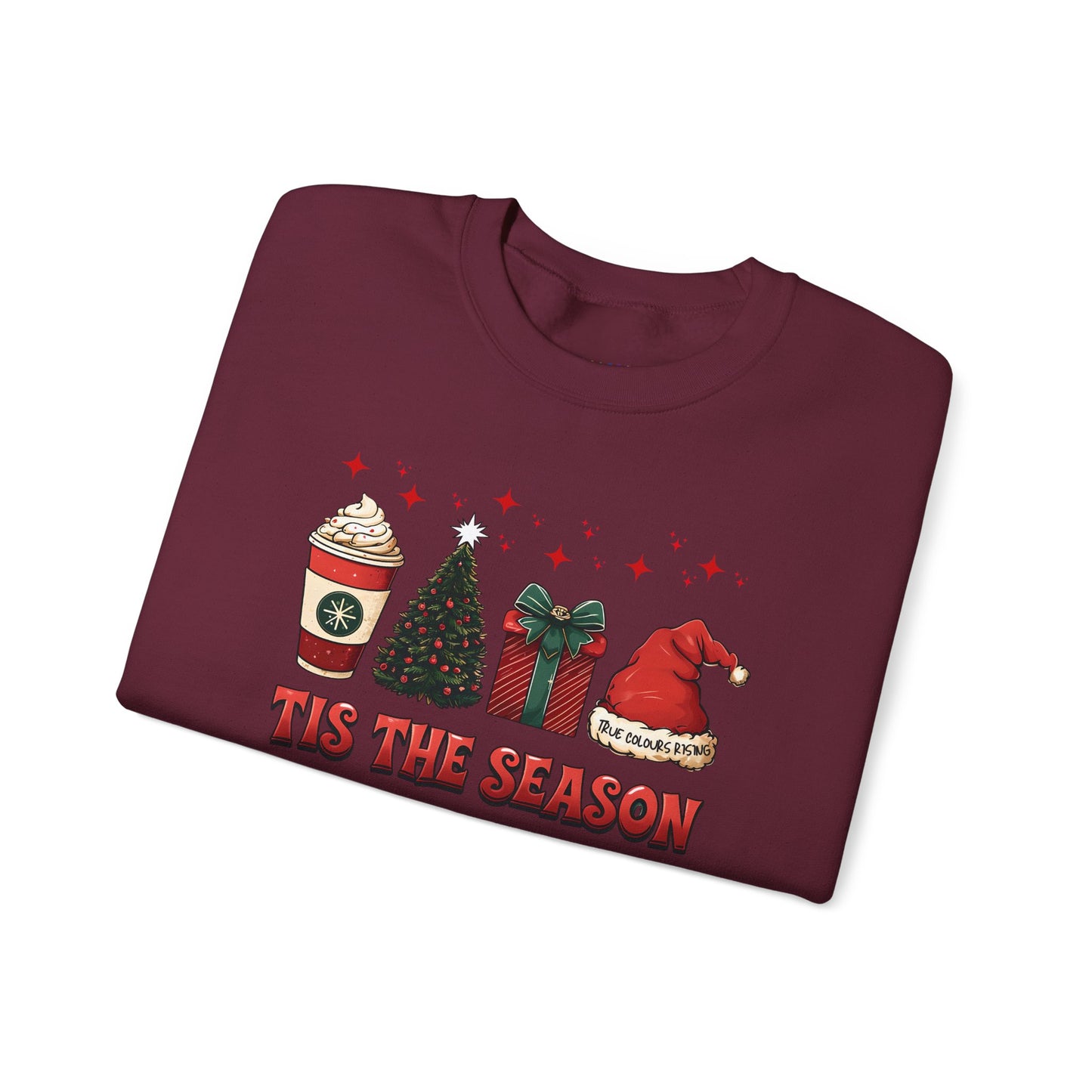 red tis the season, true colours christmas sweater