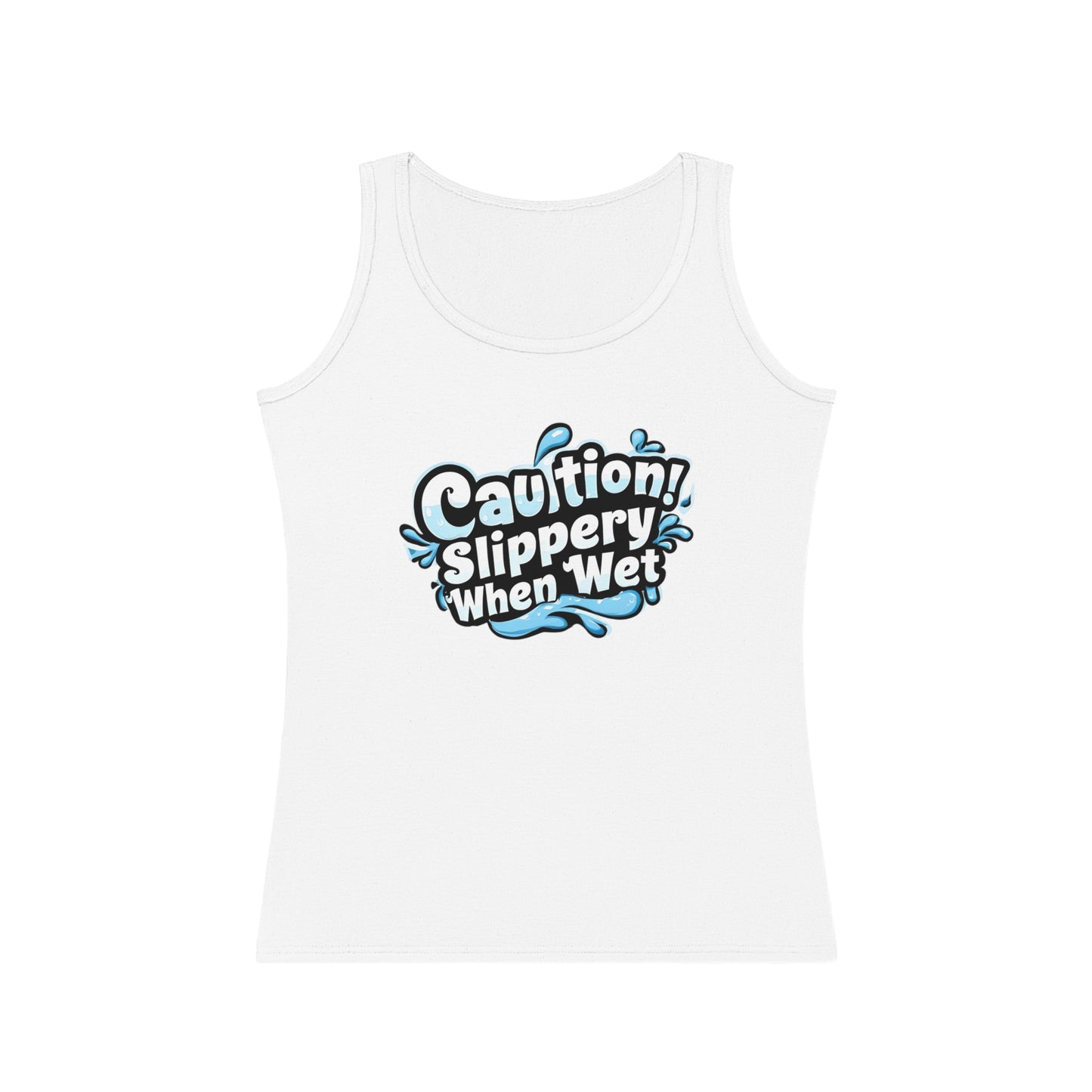 Turn Heads Fast: "Slippery When Wet" Tank with Water Splash Design