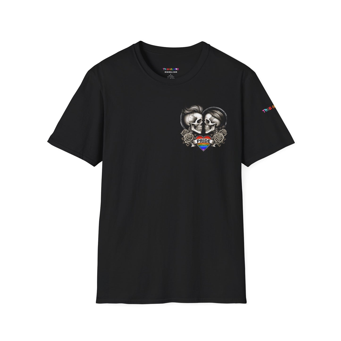 LGBTQ T Shirt - Love Beyond Flesh -Skull Couple Tattoo Style T Shirt