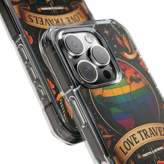 Clear Magnetic Love Travels iPhone Case - True Colours Rising