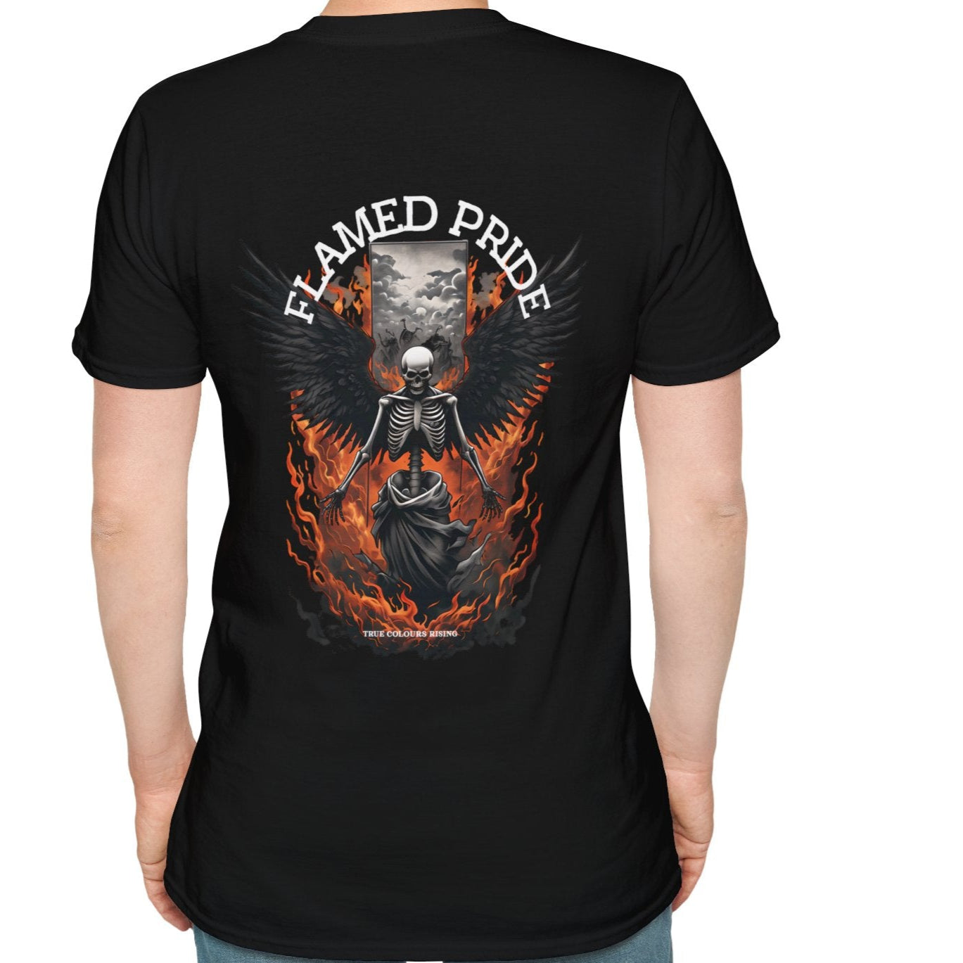 Flamed Pride Black T Shirt – Rise Through Fire, Own Your Truth
