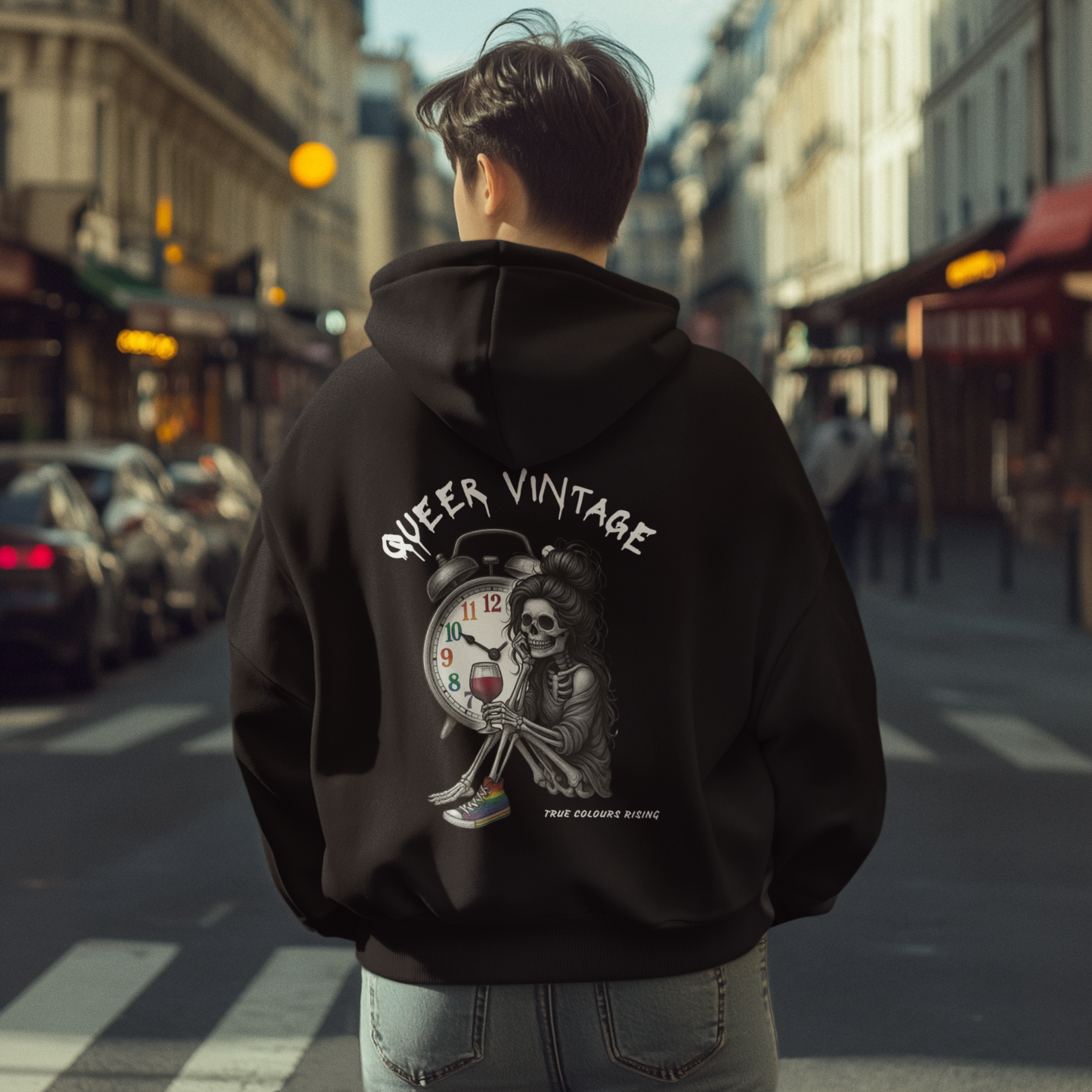 Queer Vintage Fem Skelly Hoodie
