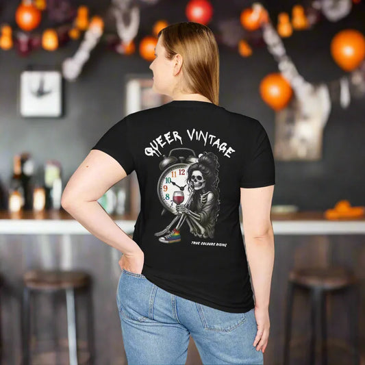 Queer Vintage Fem Skelly LGBTQ+ T Shirt - True Colours Rising