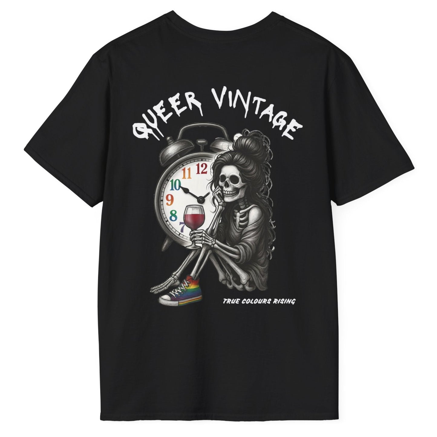 Queer Vintage T-Shirt (Black) β Undead Sass Meets Queer Class