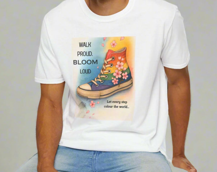 Rainbow Converse Sneaker T Shirt - Walk Proud Bloom Loud