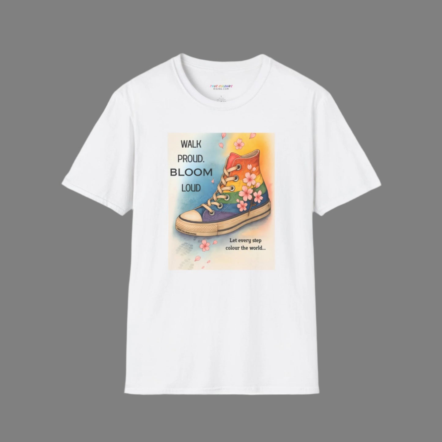Rainbow Converse Sneaker T Shirt - Walk Proud Bloom Loud