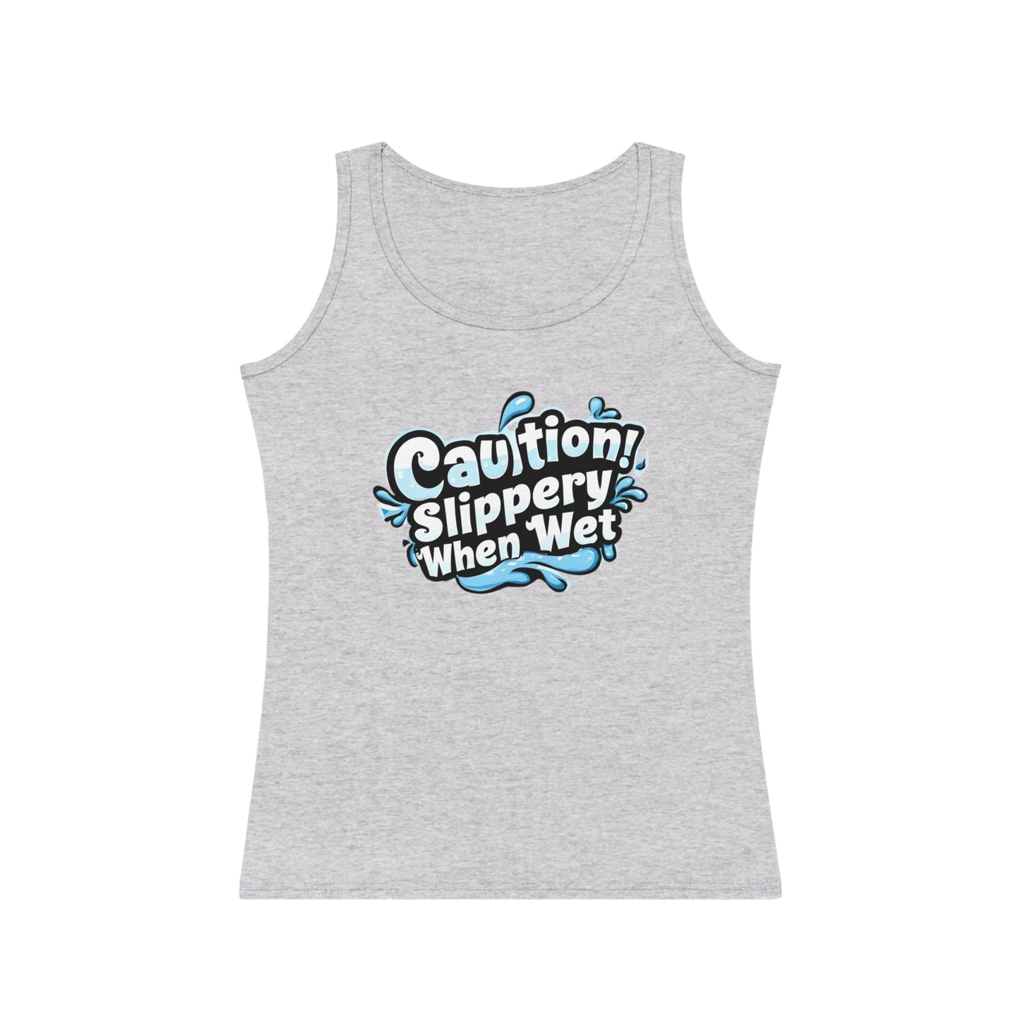 Turn Heads Fast: "Slippery When Wet" Tank with Water Splash Design