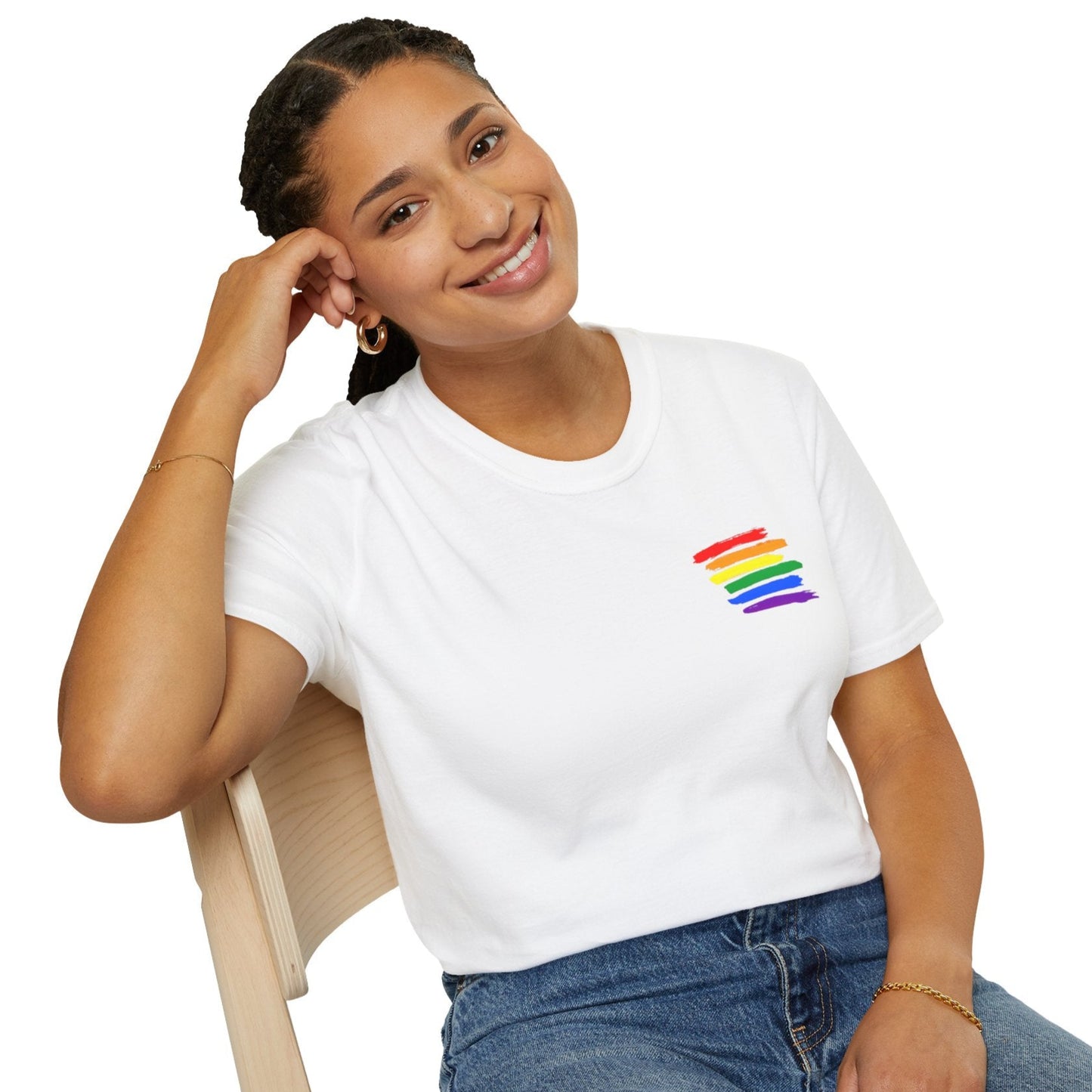 True Colours Rising unisex rainbow pride shirt for queer streetwear fashion