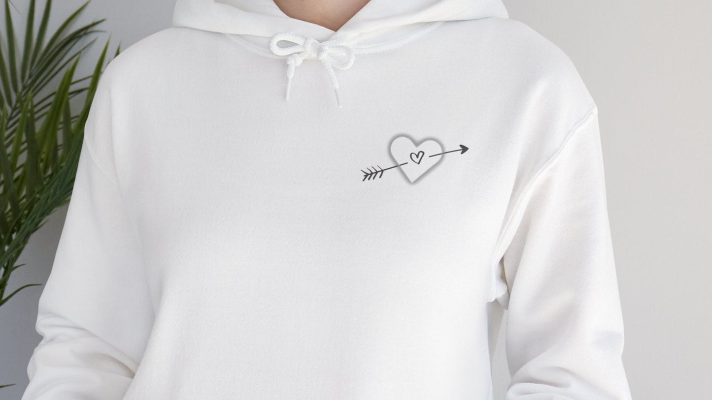 I'm hers White Hoodie - Matching Hoodie with Heart and Arrow