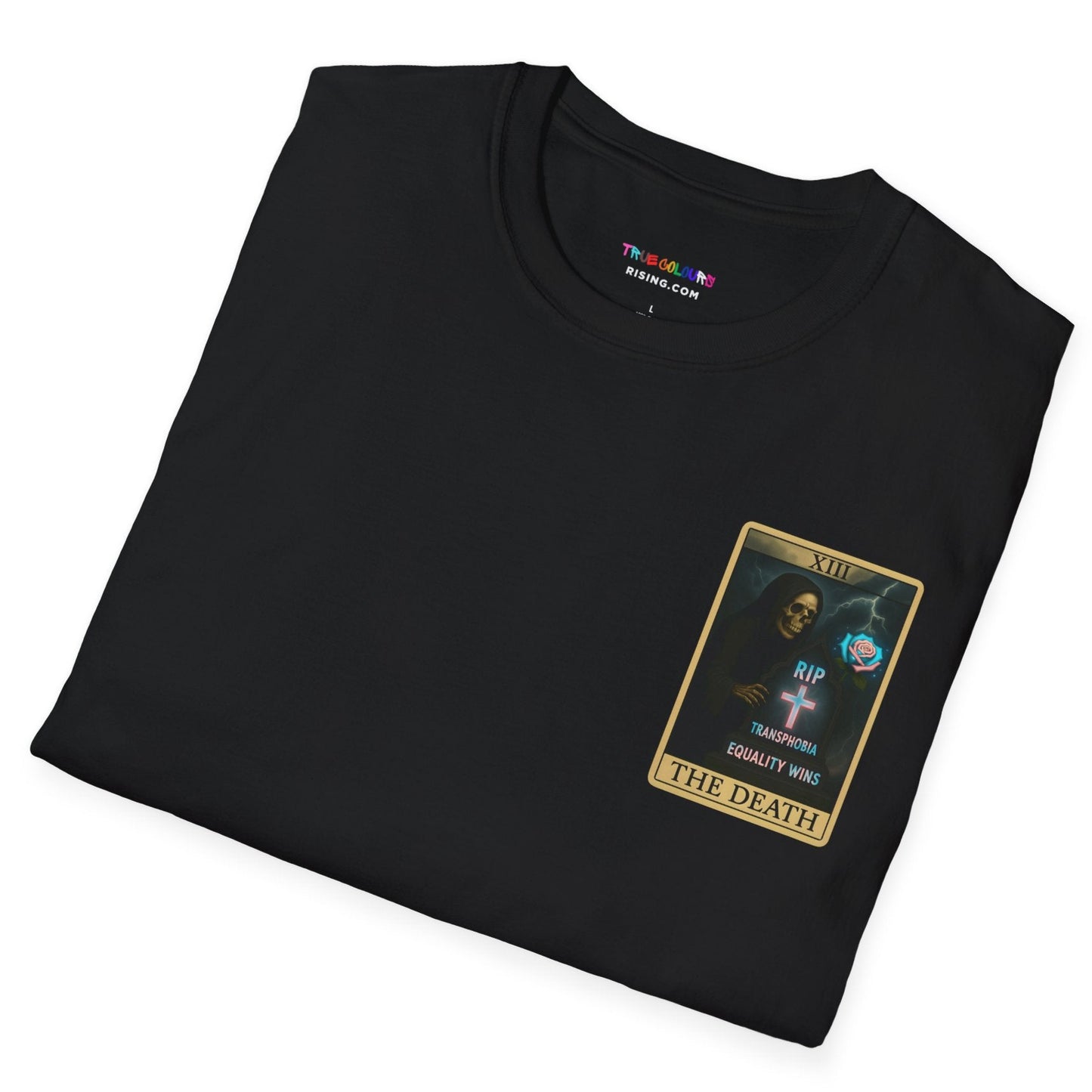 RIP Transphobia Tarot T-Shirt – Gothic Pride with Trans Power