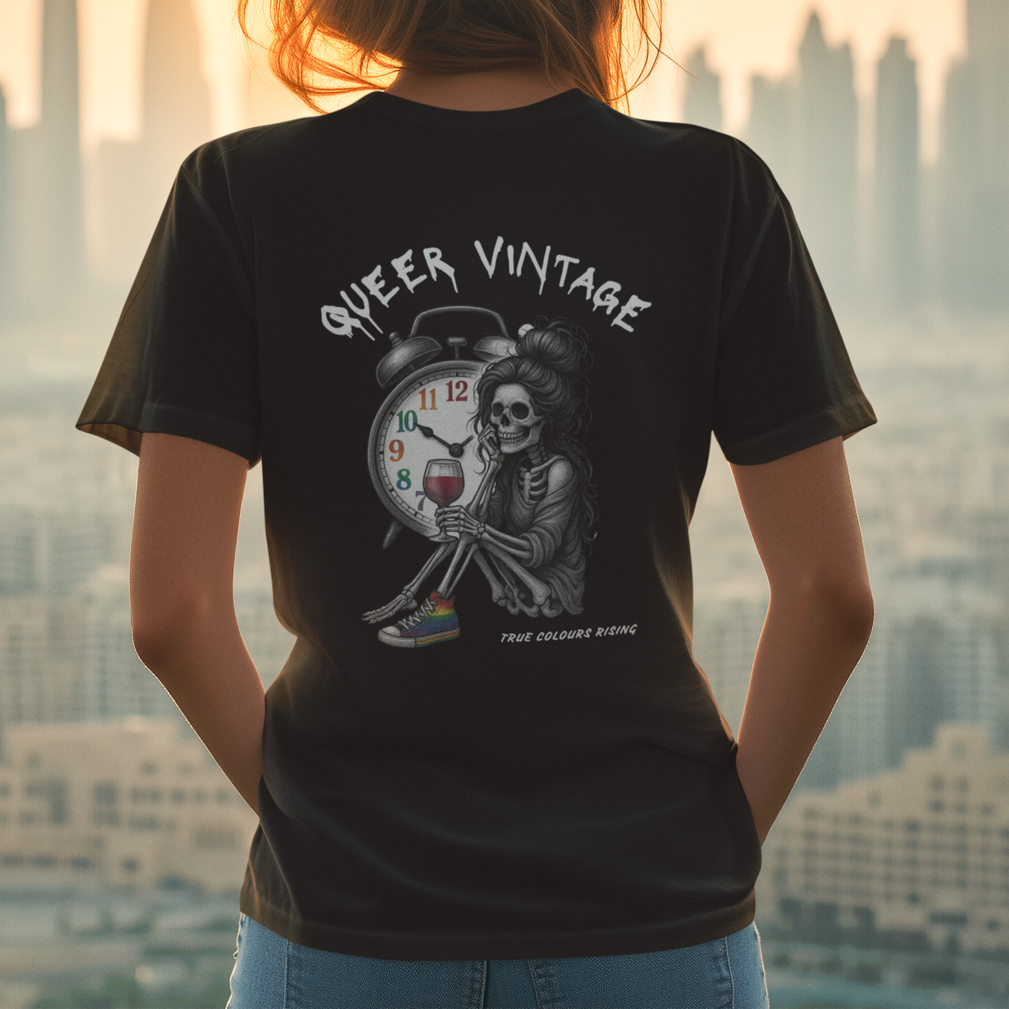 Queer Vintage T-Shirt (Black) β Undead Sass Meets Queer Class