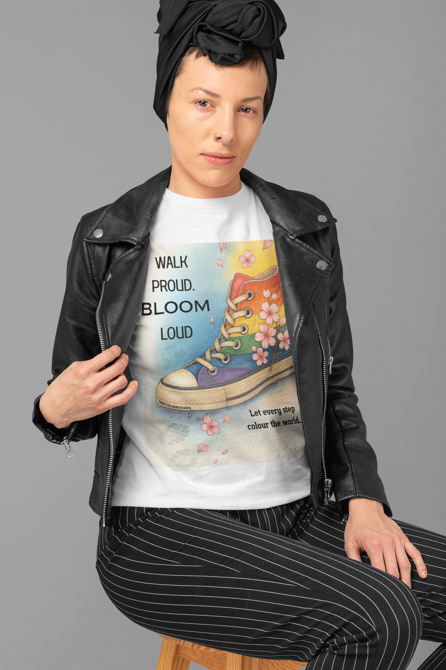 Rainbow Converse Sneaker T Shirt - Walk Proud Bloom Loud