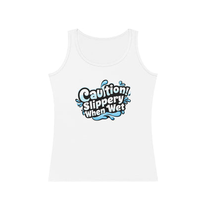 Turn Heads Fast: "Slippery When Wet" Tank with Water Splash Design