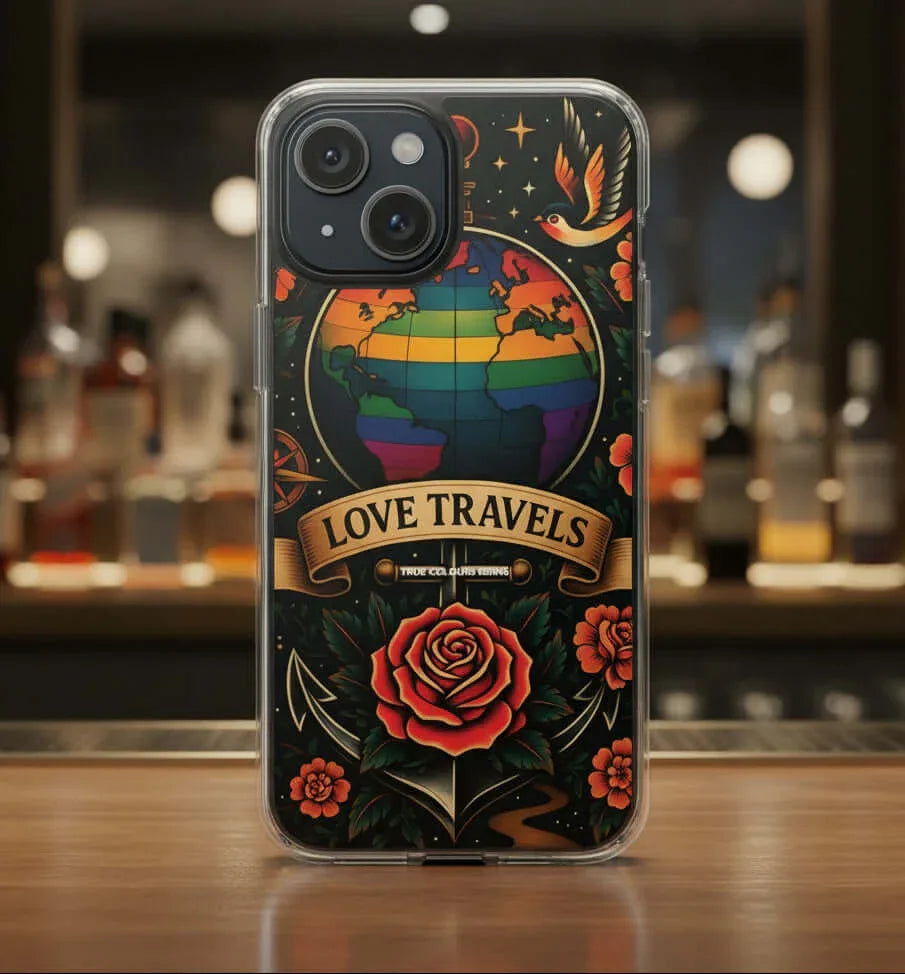 Clear Magnetic Love Travels iPhone Case - True Colours Rising