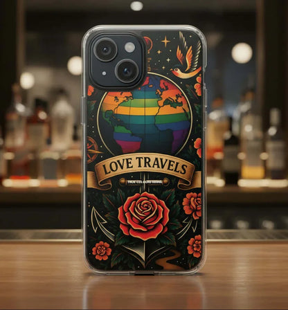 Clear Magnetic Love Travels iPhone Case - True Colours Rising