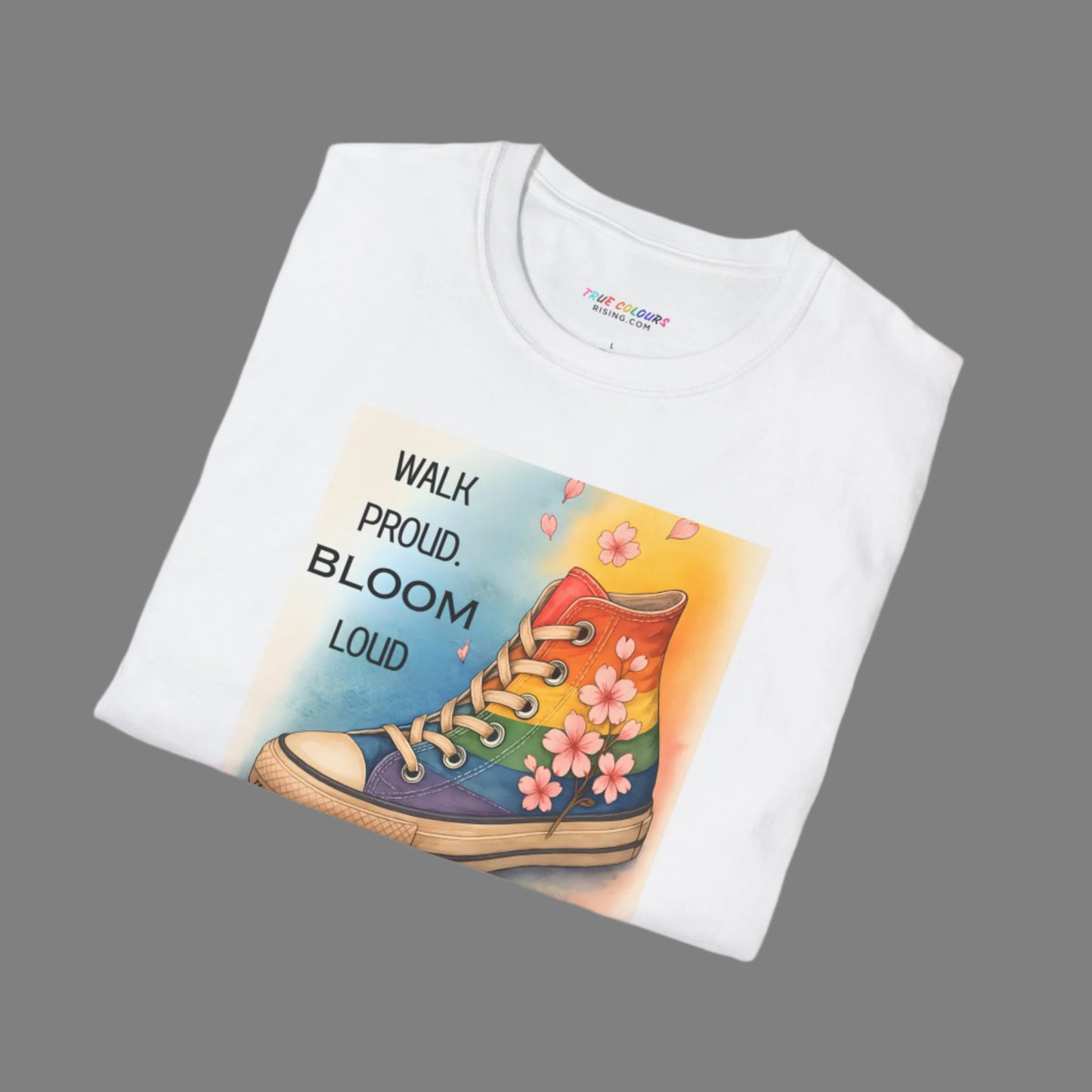 Rainbow Converse Sneaker T Shirt - Walk Proud Bloom Loud