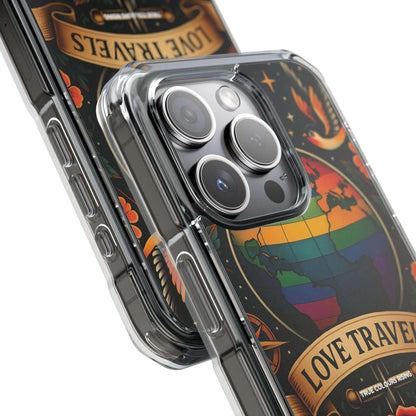 Clear Magnetic Love Travels iPhone Case - True Colours Rising