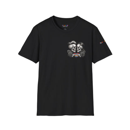 Lezbehonest Skull & Rainbow Heart T-Shirt – 100% Recycled Cotton | True Colours Rising
