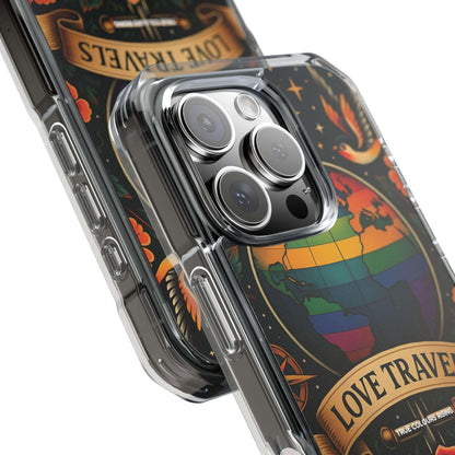 Clear Magnetic Love Travels iPhone Case - True Colours Rising