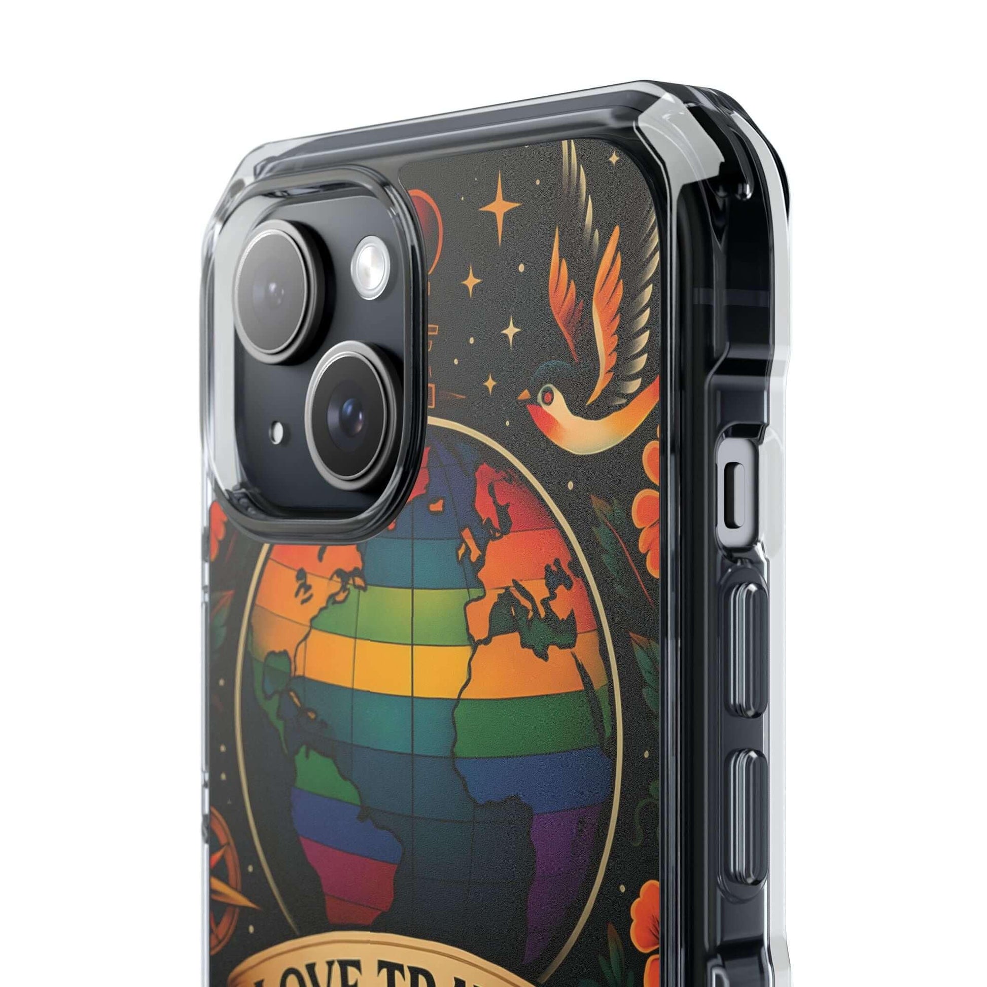 Clear Magnetic Love Travels iPhone Case - True Colours Rising