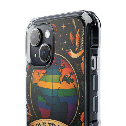 Clear Magnetic Love Travels iPhone Case - True Colours Rising