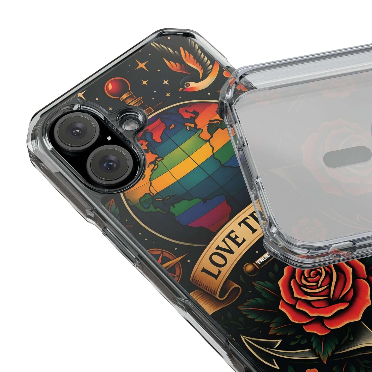 Clear Magnetic Love Travels iPhone Case - True Colours Rising