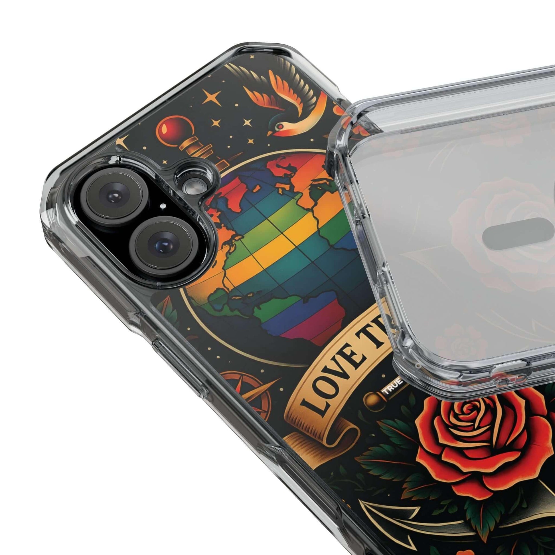 Clear Magnetic Love Travels iPhone Case - True Colours Rising