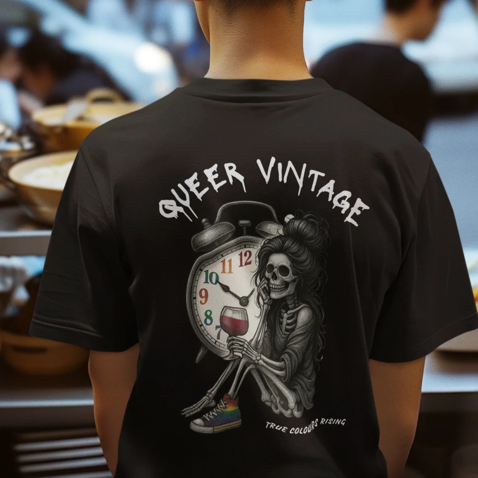 Queer Vintage Fem Skelly LGBTQ+ T Shirt - True Colours Rising