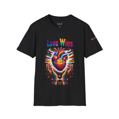 Love Wins LGBTQ T Shirt - screams unity, pride, love and colour