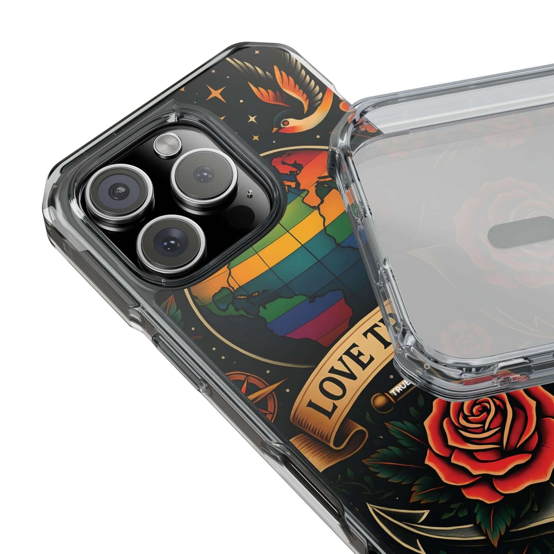 Clear Magnetic Love Travels iPhone Case - True Colours Rising