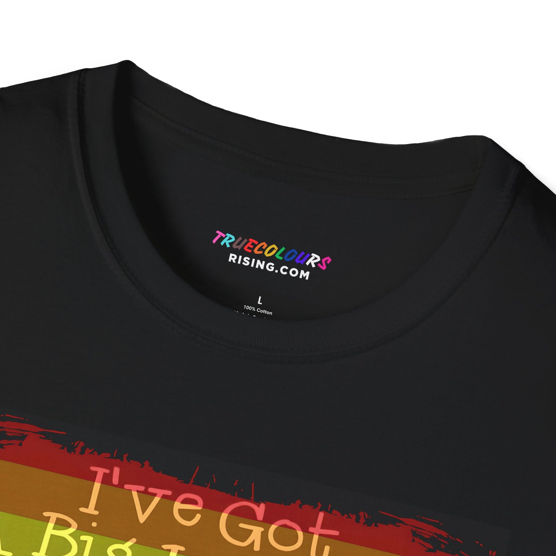 Rainbow pride shirt celebrating lesbian love with bold crush message.