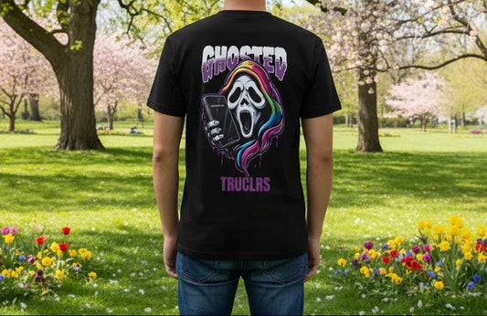 TRUCLRS Ghosted Tee back graphic ghost design
