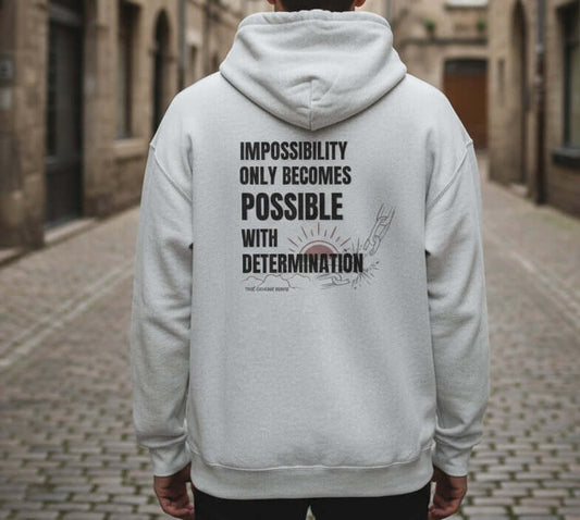 Grey hoodie, determination is possible, true colours rising hoodie
