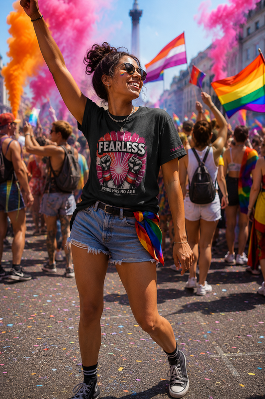 Manchester Pride inspired fashion image with confident queer women