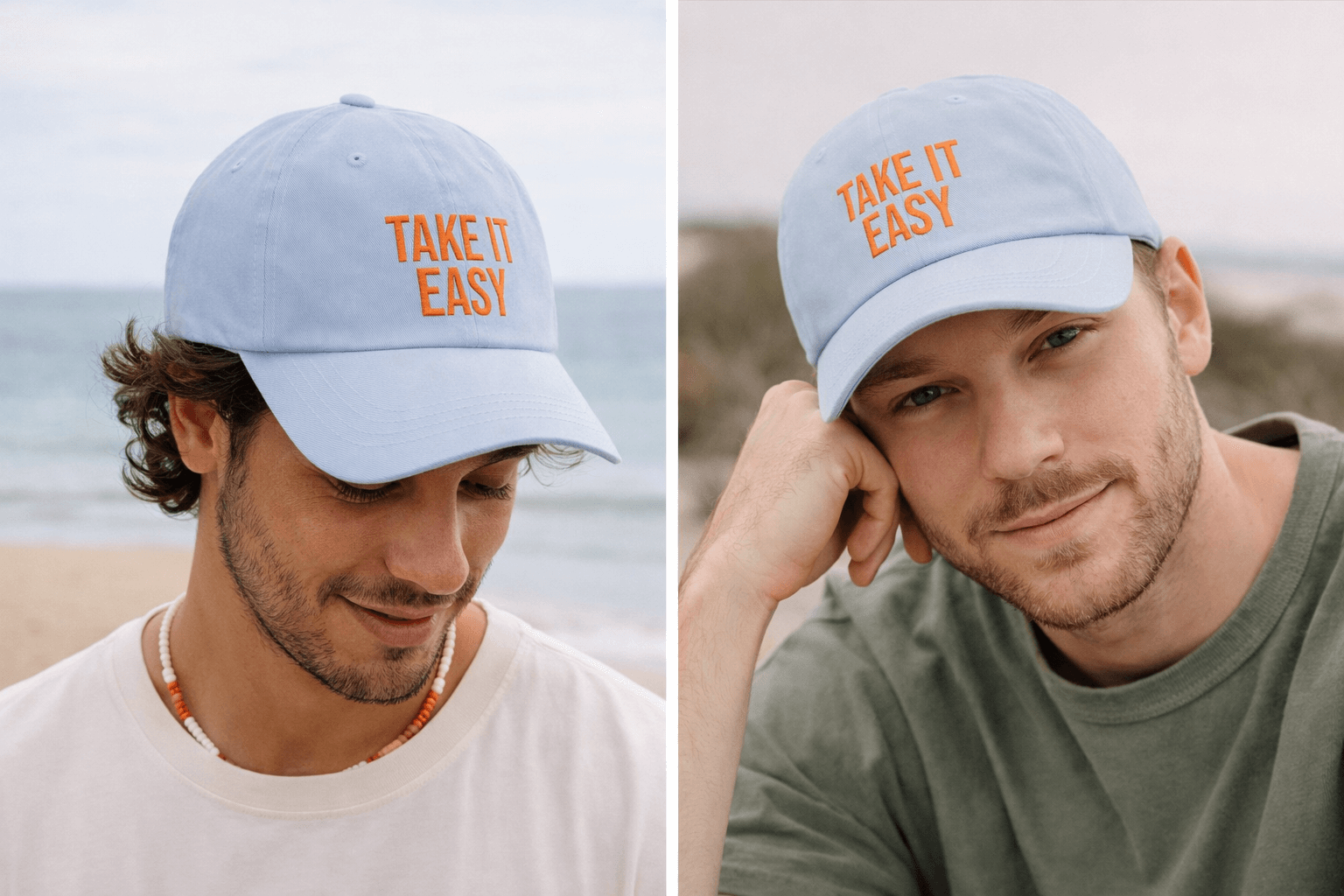Lifestyle image of Take It Easy dad cap styled for slow living and travel