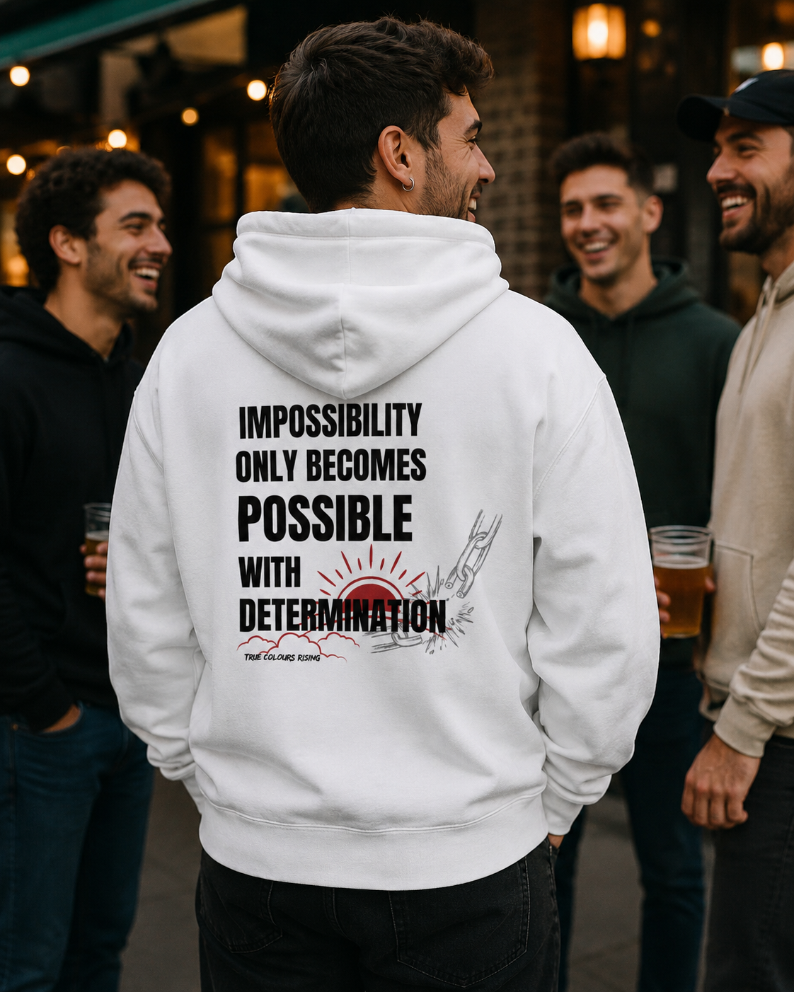 Impossibility to Possibility - Determination White Hoodie