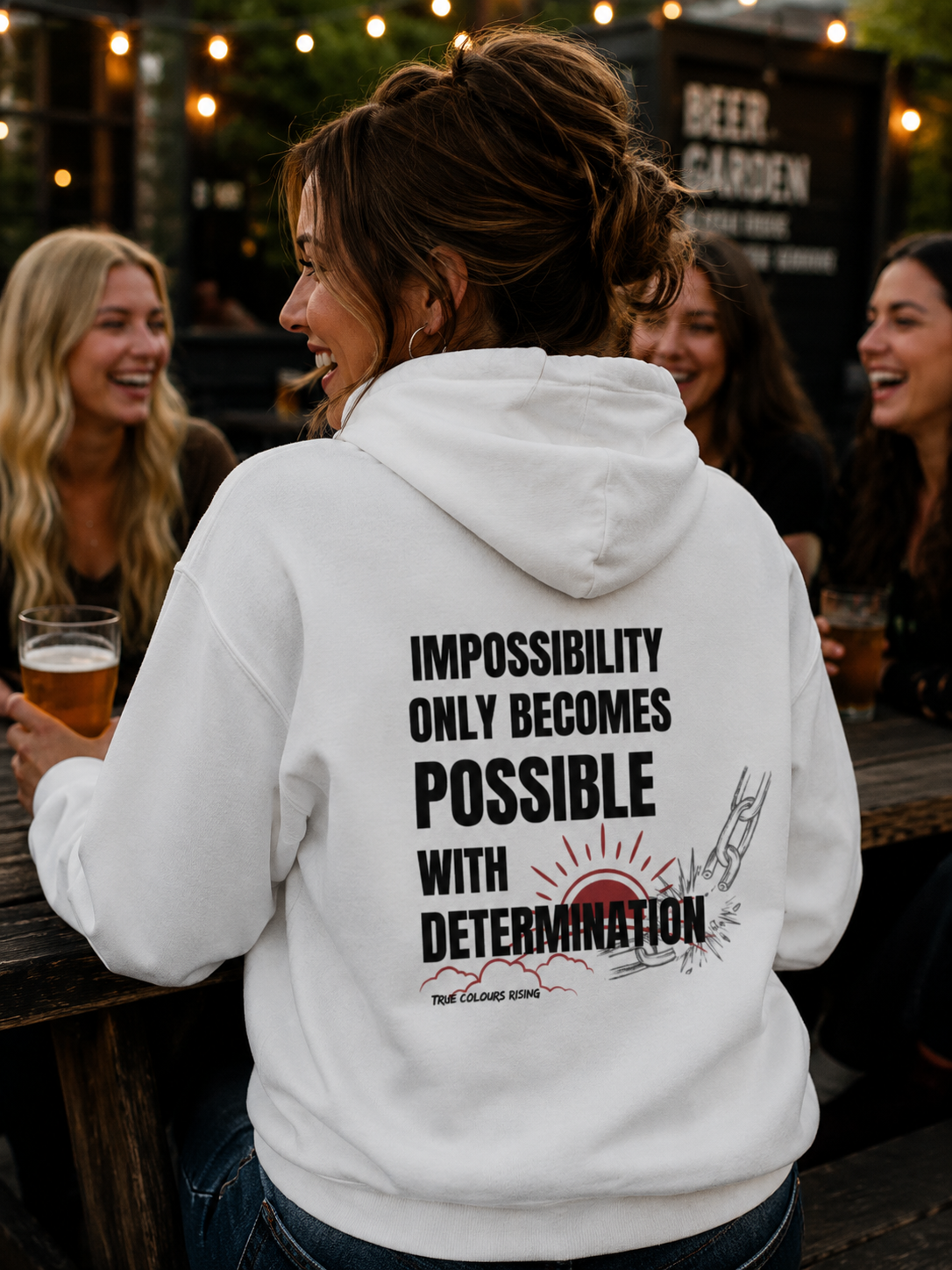 Impossibility to Possibility - Determination White Hoodie