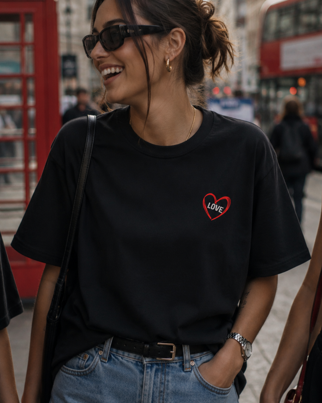 close up of love in heart minimal t shirt

