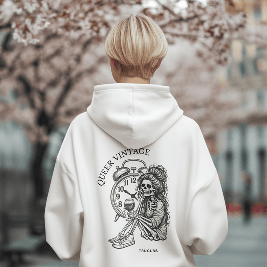 Queer Vintage graphic hoodie by True Colours Rising on white background