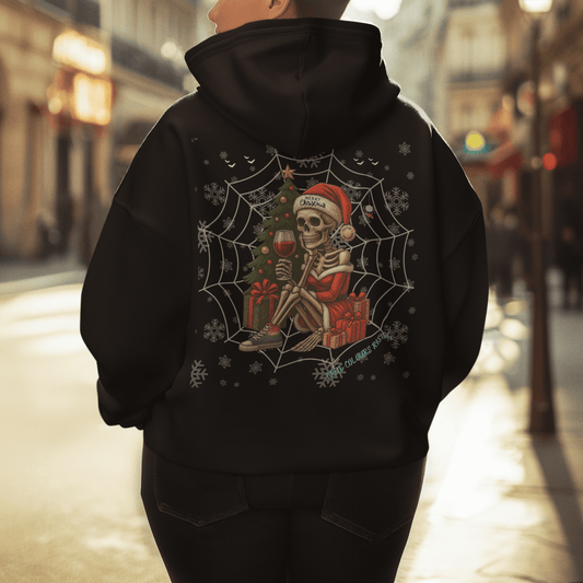 alternative christmas jumper with femm skelly