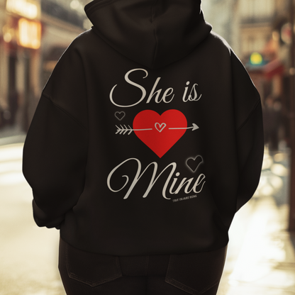She Is Mine Black Hoodie , romantic couple hoodie