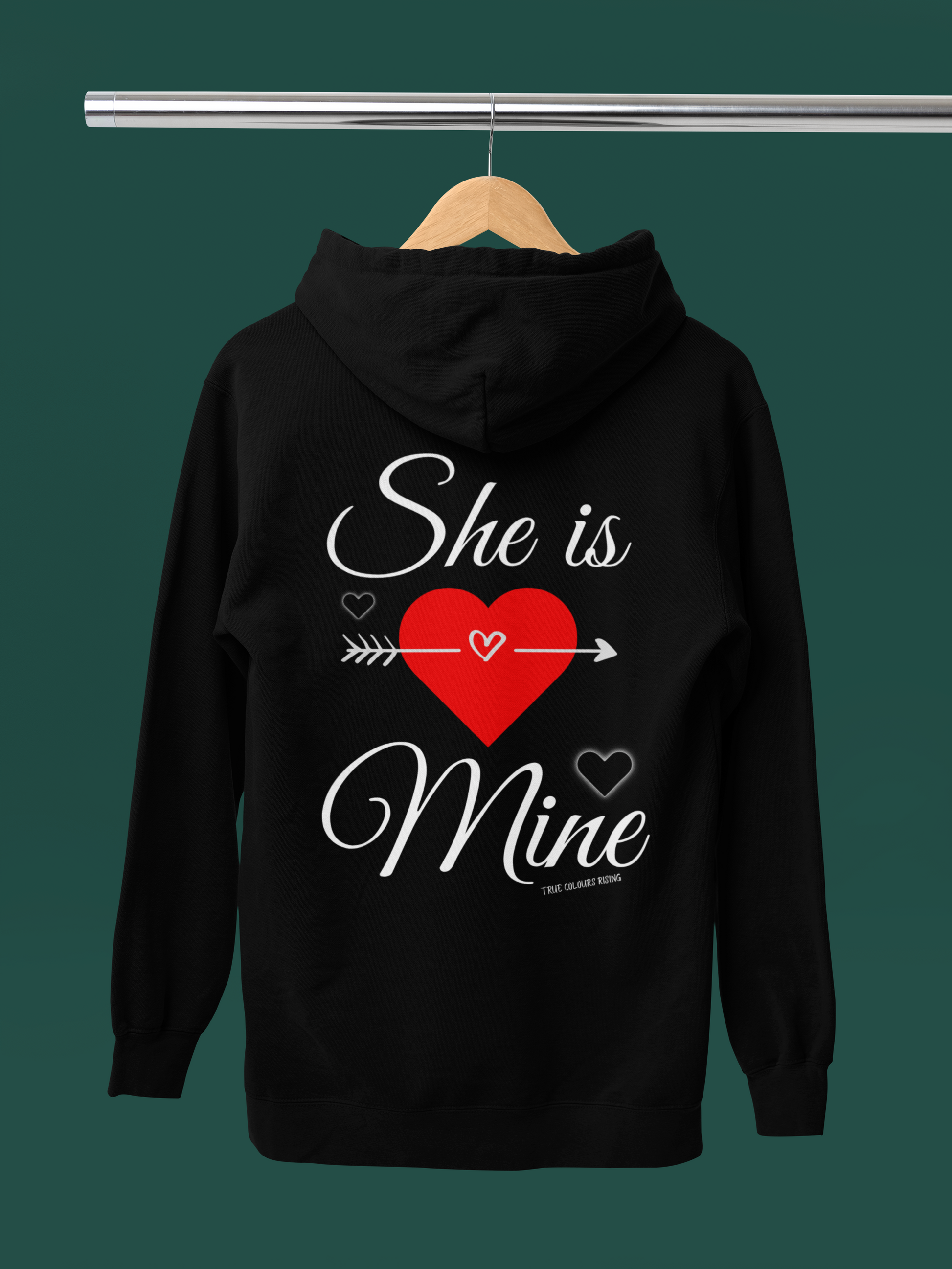 She Is Mine Black Hoodie   she is mine design romantic couple 
