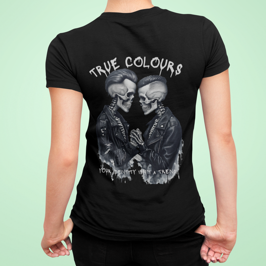LGBTQ T Shirt -Your Identity isn't a Trend - Retro Skull Ink Style Tee