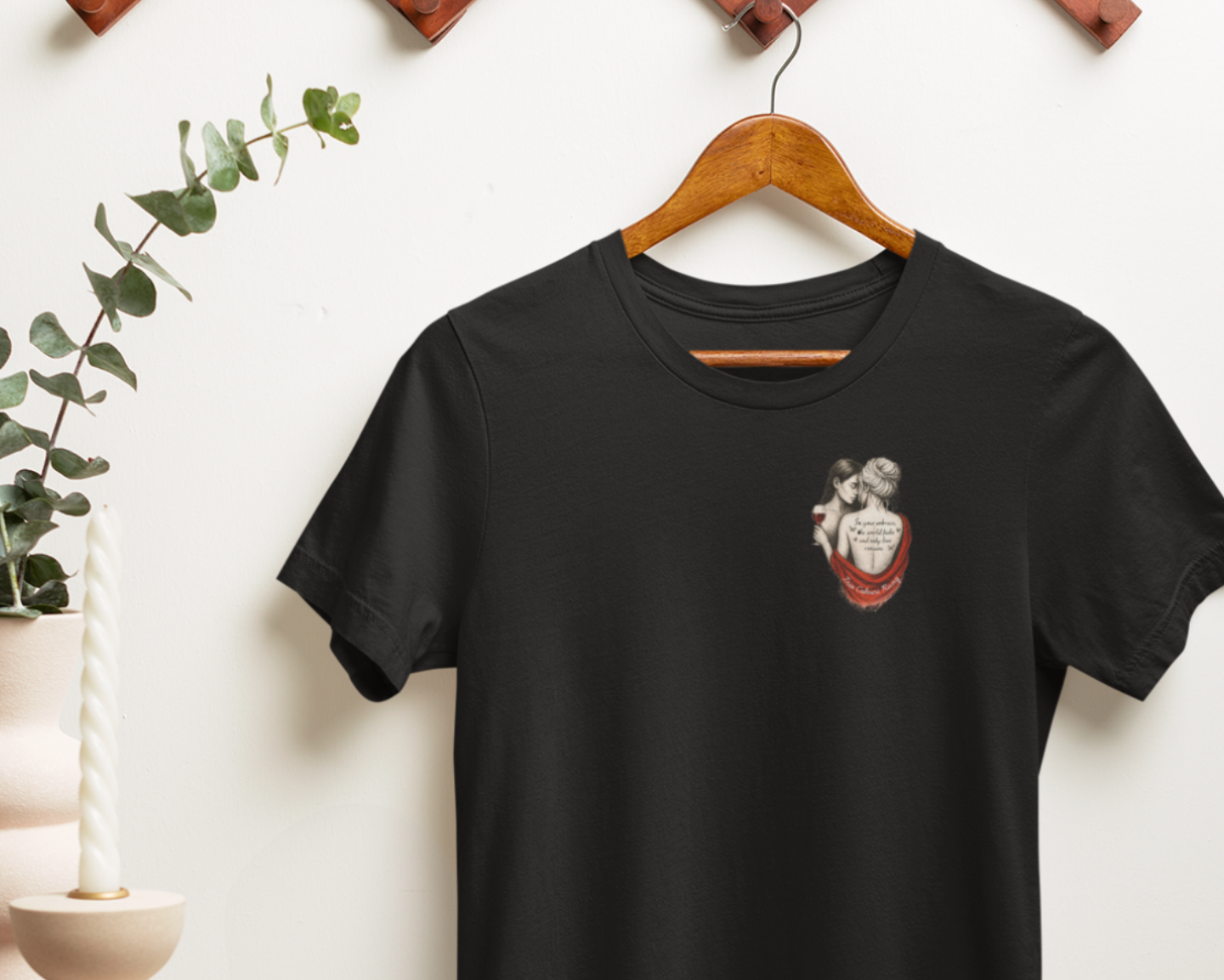 sustainable black t shirt for your wife