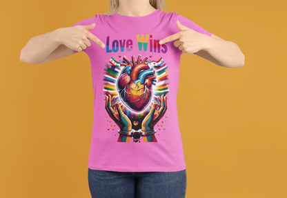 Love Wins LGBTQ T Shirt - screams unity, pride, love and colour