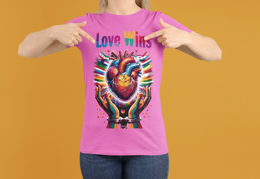 Love Wins LGBTQ T Shirt - screams unity, pride, love and colour