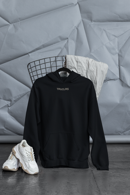 BLACK hoodie with TRUCLRS