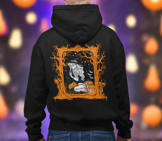 sexy witchy design with bloody handprint 