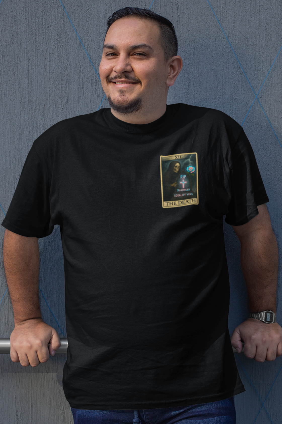 RIP Transphobia Tarot T-Shirt – Gothic Pride with Trans Power