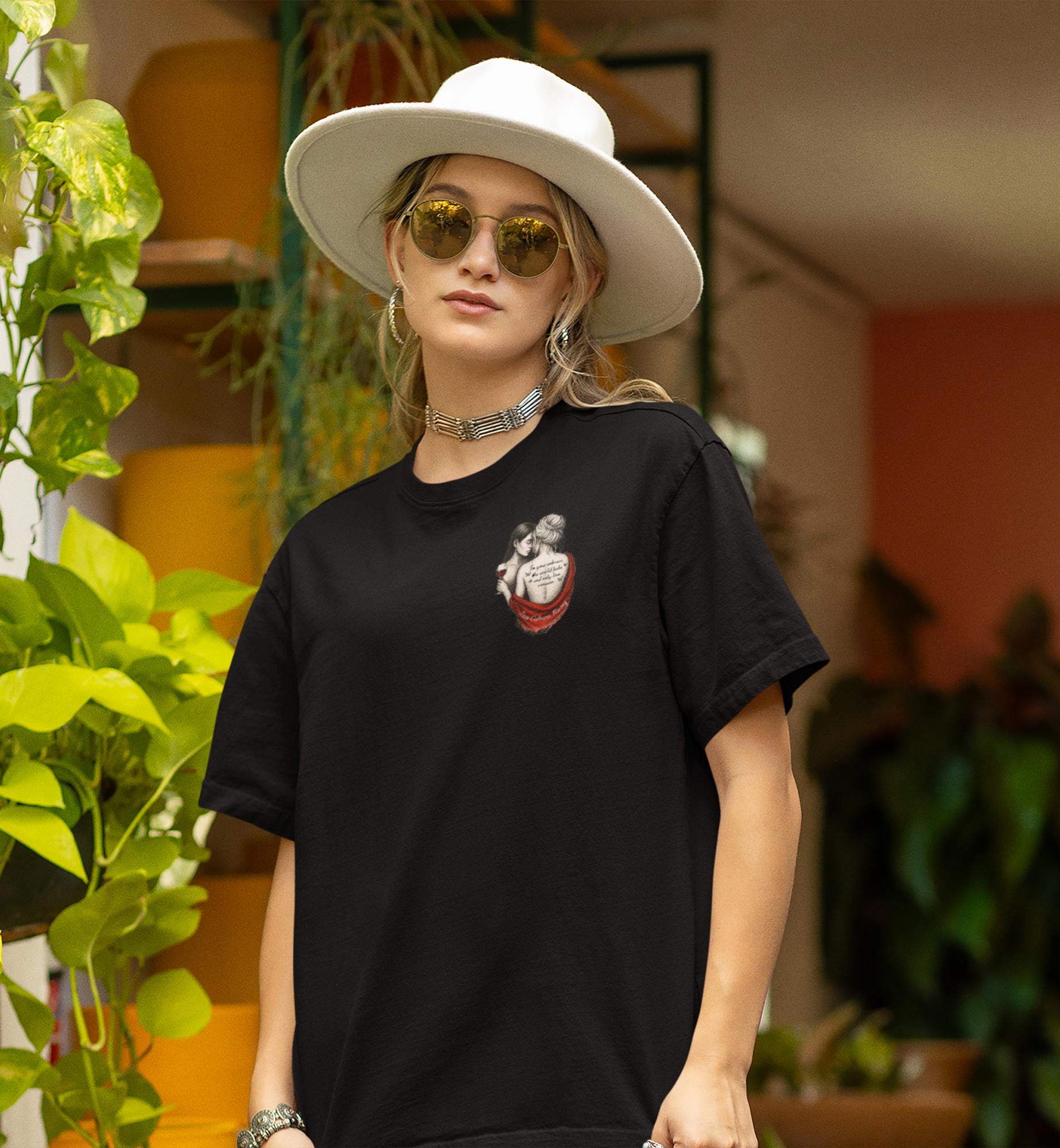 Lesbian Lover Embrace T shirt, True Colours Rising, black t shirt